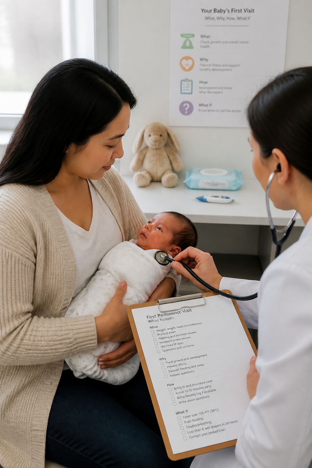 What to Expect at Baby’s First Pediatrician Visit (What, Why, How, What If)