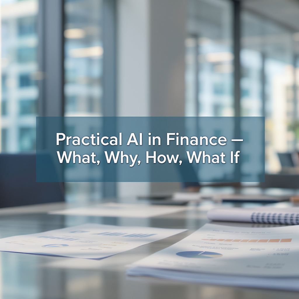 Practical AI in Finance — What, Why, How, What If