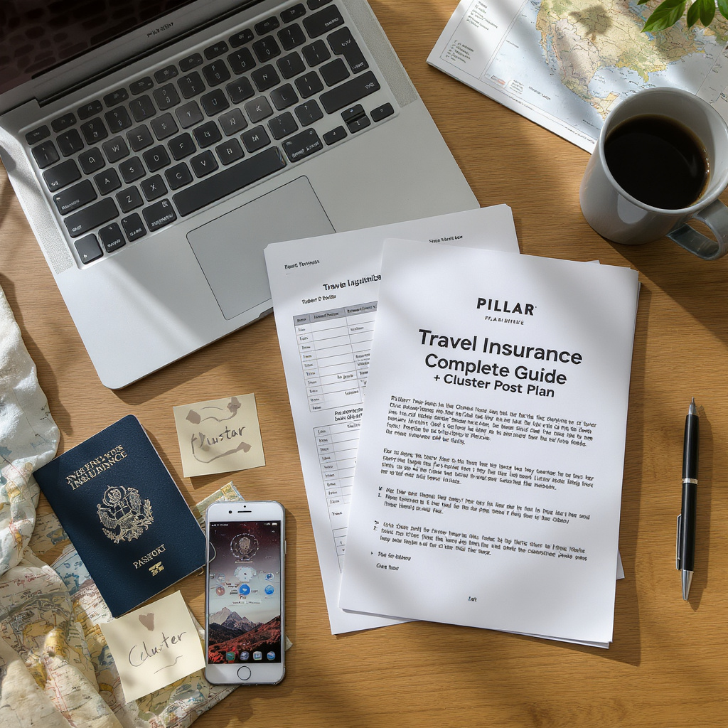 Pilar: Seguro de viaje — Guía completa + Plan de publicaciones en clúster