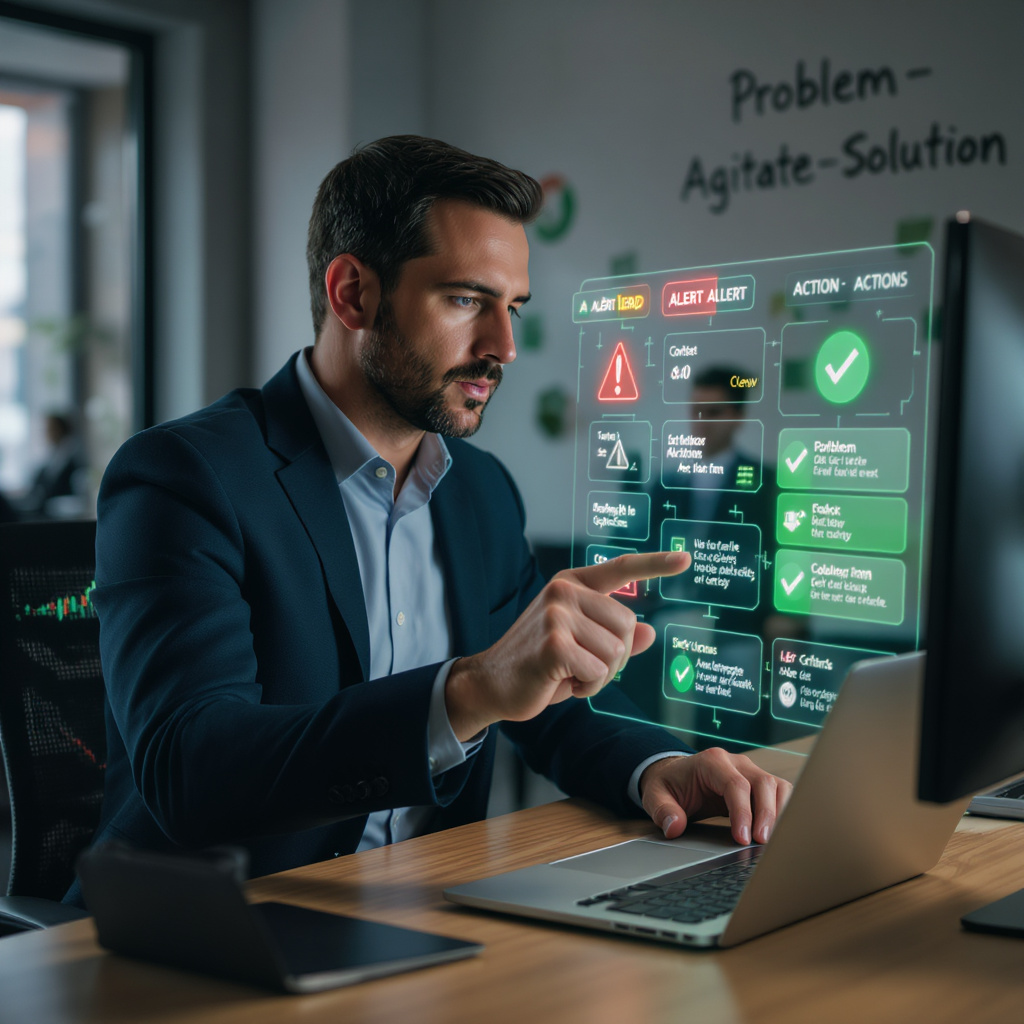 Problem–Agitate–Solution: Turning Signals into Safe Financial Action