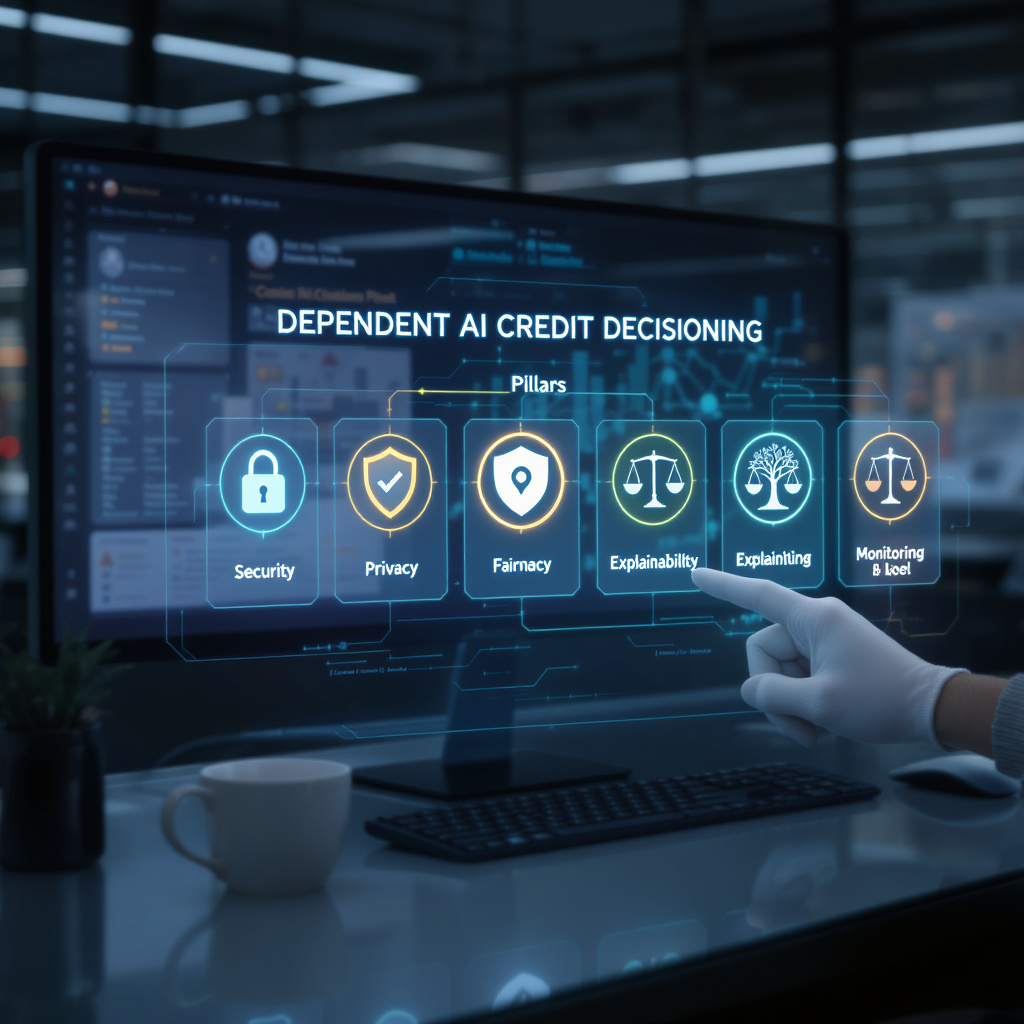Dependant AI Credit Decisioning: Pillars for Security, Privacy, Fairness, Explainability, and Monitoring
