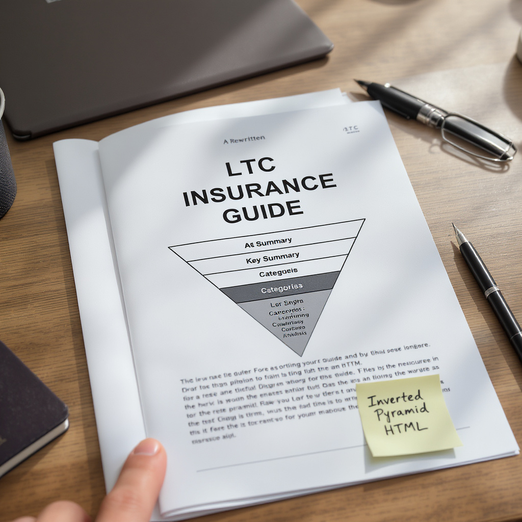 Guía de seguros de LTC (dependencia) reescrita en español (HTML con pirámide invertida)