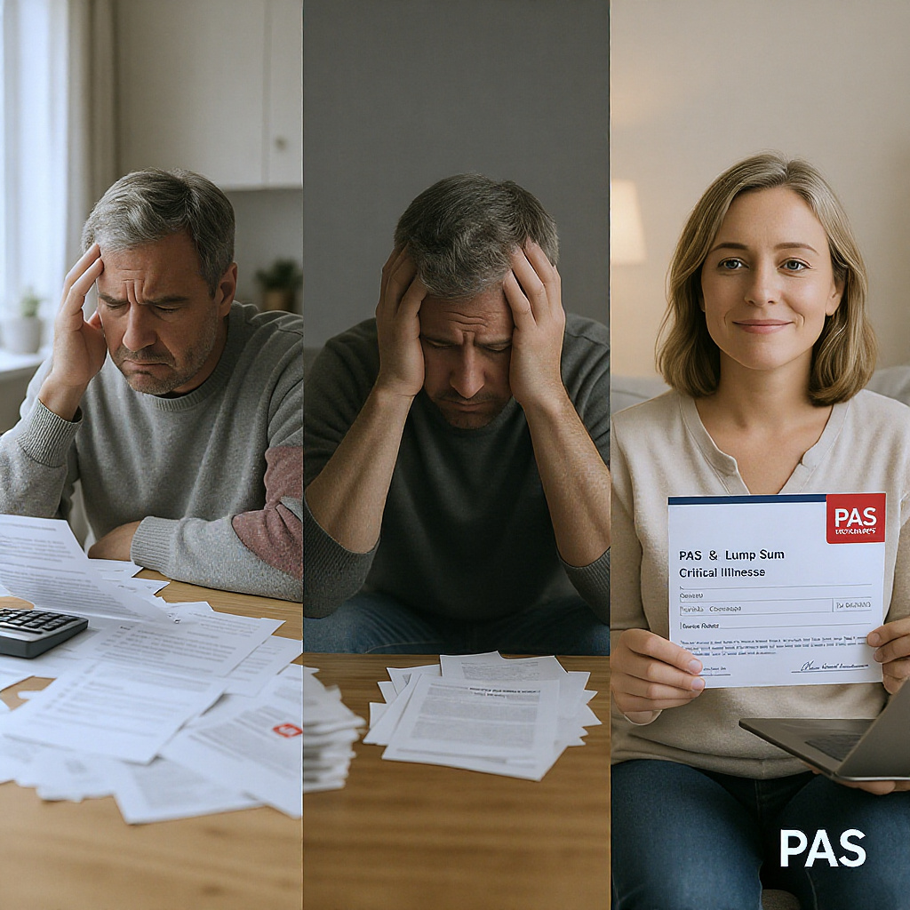 PAS: Cobertura de Enfermedad Crítica con Pago Único — Problema, Agitación, Solución