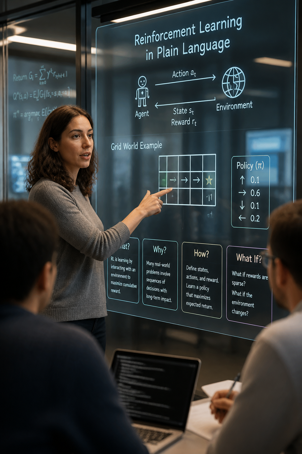 Reinforcement Learning in Plain Language: What, Why, How, and What If